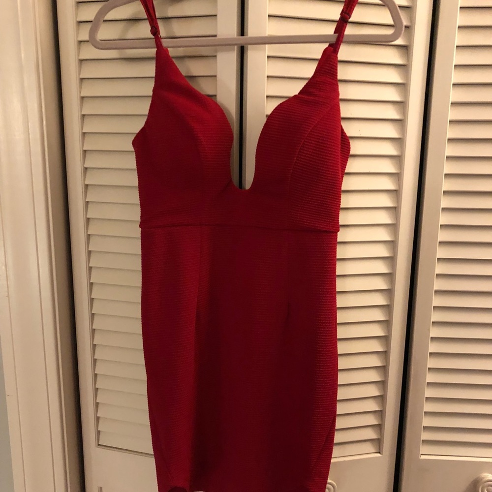 Red mini dress